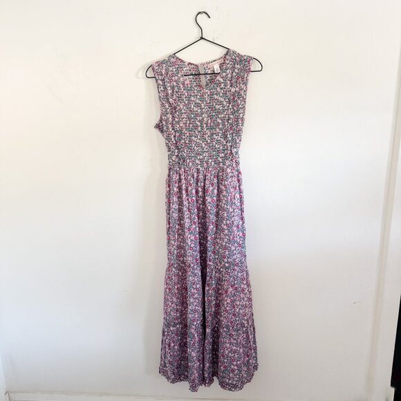 Banjanan Isha Scatter Floral Wild Rose Midi Dress L - Picture 2 of 9